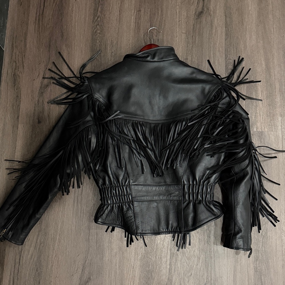 Leather fringe jacket - Picture 2 of 3